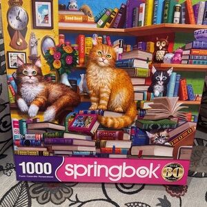 Springbok Colorful Cat Bookshelf Puzzle - 1000 Pieces